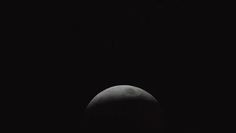 Close Up Of A Lunar Eclipse Over A City #5 動画素材 102472457