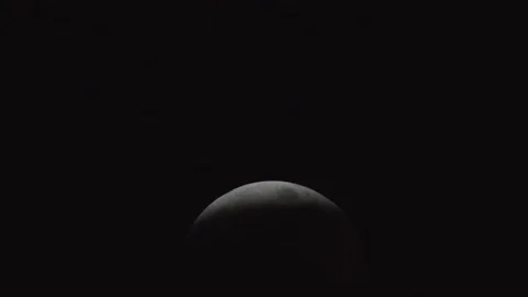 Close Up Of A Lunar Eclipse Over A City #6 動画素材 102472820