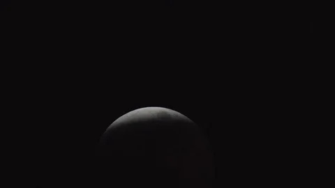 Close Up Of A Lunar Eclipse Over A City #7 動画素材 102473056
