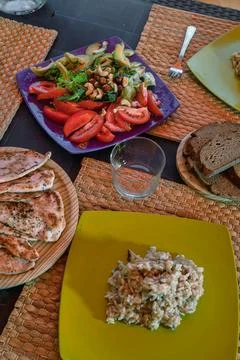 Close-up of a lunch in the countryside Stock Photos