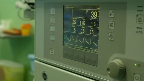 Close-up of a lung ventilator in an opetating theater Stock Footage 72677712