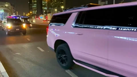 Close-up of the luxurious interior of a limousine or business van Vidéo 304756875