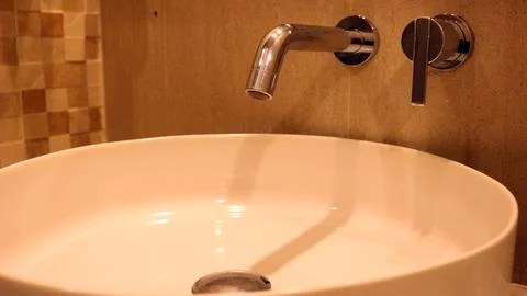 Close up of luxury ceramic sink Stock Photos