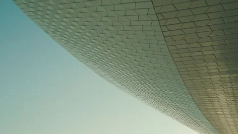 Close Up of MAAT Museum at Sunset Stock Footage 273774025
