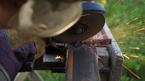 Close-up of machine for angle grinding Stock-Footage 66439014