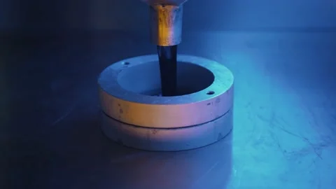 Close up of machine casting industrial resin into mold at manufactory Stock Footage 135659180