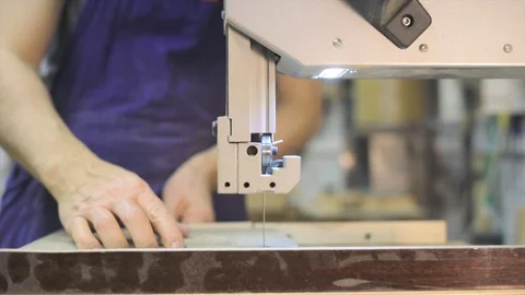 Close-up of the machine that cuts the board. Stock Footage 102858764