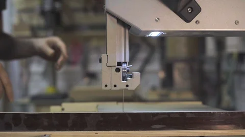 Close-up of the machine that cuts the board. Stock Footage 102858796