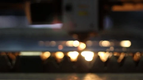 Close-up Of A Machine That Cuts Metal Stock-Footage 127517431