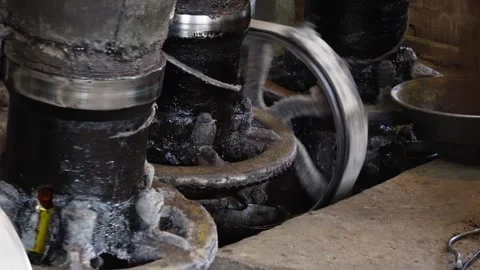 Close-up of a machine with its gears and other mechanical components Stock Footage 314512958