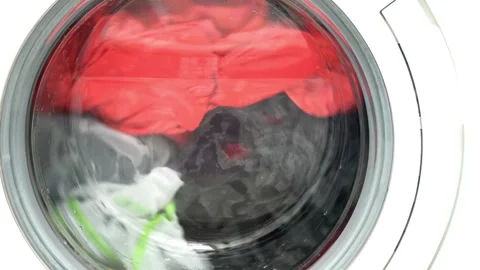 Close up machine laundry washing service manufacturing equipment tool industry Stock Footage 336594420