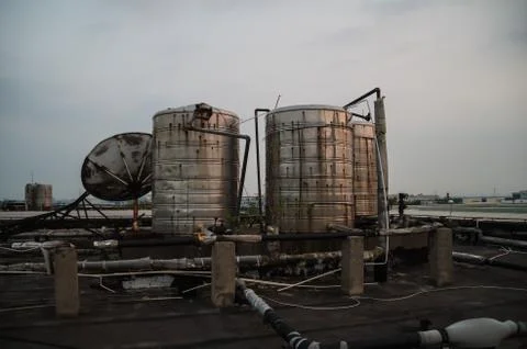 A Close-up of Machines on Rooftop Stock Photos