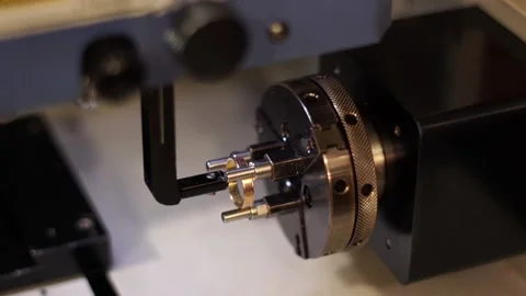 Close up of machining a golden ring Stock Footage 134801145