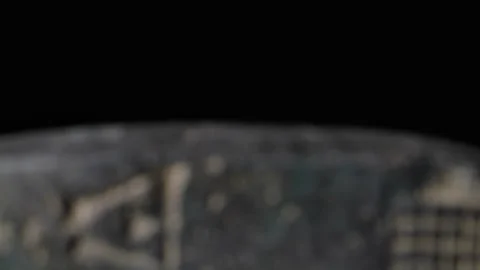 Close up macro of an ancient cuneiform tablet Stockbeeldmateriaal 142403520