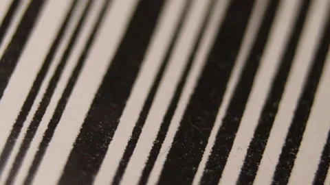 Close Up macro barocde scanning. Bar code reader. scanline is red while reading Stock Footage 232798074