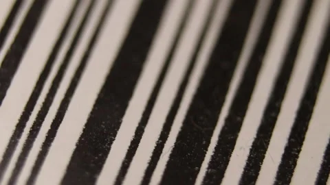 Close Up macro barocde scanning. Bar code reader. scanline is red while reading Video stock 232798174