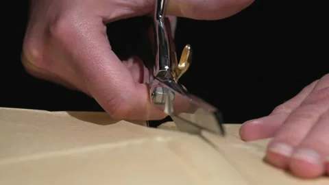 Close up macro had cutting pattern Stock Footage 152916012