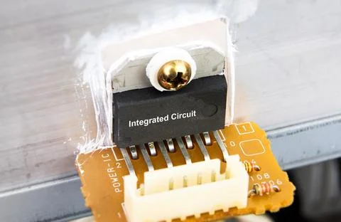 Close up macro of IC integrated circuit Stock Photos