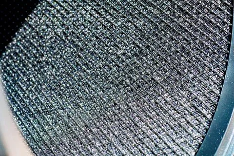 Close-up macro of the inner side of a clean air purifier filter. Detailed t.. Stock Photos