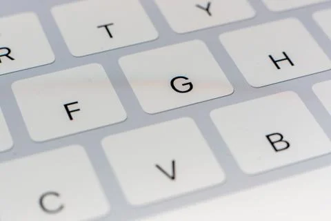 Close up macro of a keyboard of mobile device of smartphone or tablets Foto stock