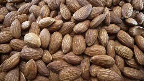 Close-up Macro Panning Shot of Almonds Stock Footage 255291481