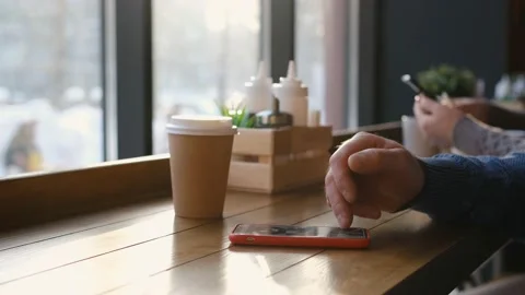 Close-up Macro: Person Using Smartphone, Browsing through Pictures on Social Stock Footage 170035258