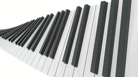 Close-up macro plan of black and white piano keys. Driving along the piano keys Stock Footage 233272555