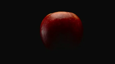 Close-up, macro, red apple on a black background Stock Footage 172155847