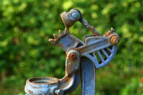 Close up macro rusty chain and gear Stock Photos