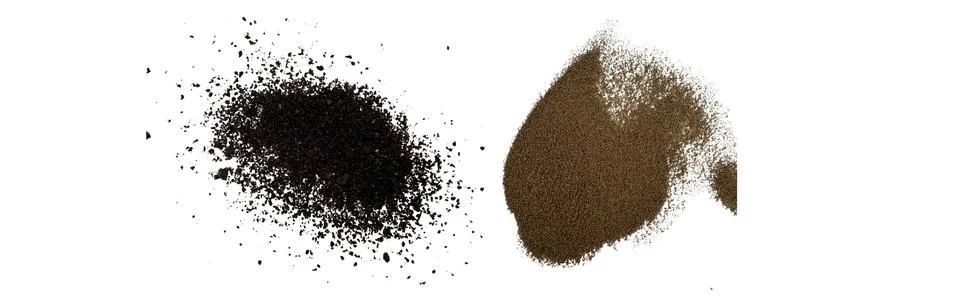 Close-up macro shot of 3 different spices in 2 parts 스톡 일러스트