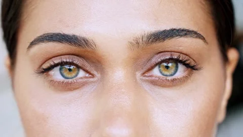 Close Up Macro Shot Of Beautiful Female Eyes With Unique Colorful Irises Vidéo 337149595