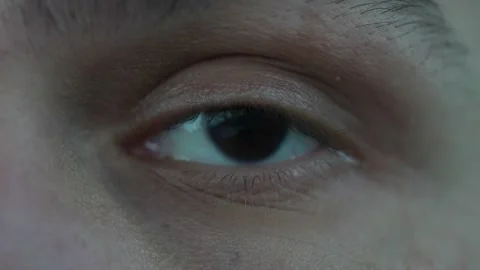Close up macro shot of human eye. Eyeball, optical iris from white caucasian  Stock Footage 171861536