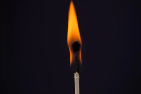 Close up Macro shot of a ignition match on a second match captured in super s Stock-Fotos