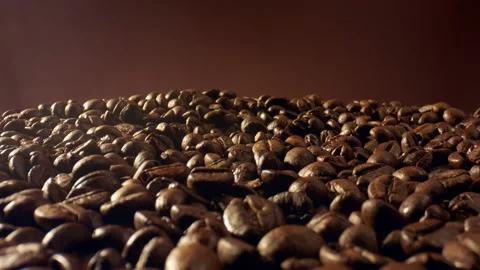 Close-Up, Macro Shot Lot Of Roasted Coffee Beans Stock Footage 151623004
