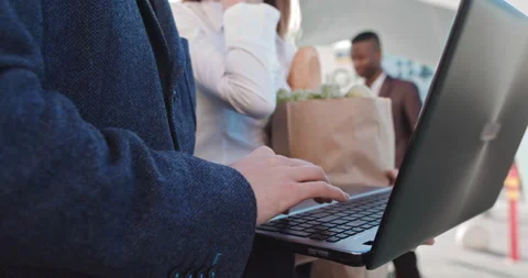 Close-up Macro Shot: Person Typing on the Computer Keyboard. Working, Writing Stock Footage 147457272