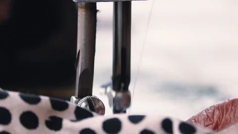 Close up macro shot of sewing machine needle. Stock Footage 120495740