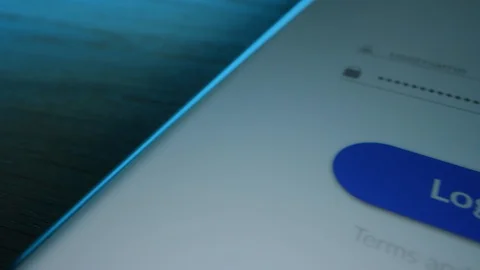 Close-up Macro Shot: Smartphone with App Showing Authorization Screen Stock Footage 121795499