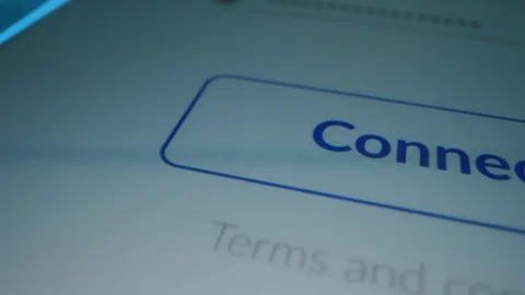 Close-up Macro Shot: Touch Screen Device with Open App Showing "Connect" Button Stock Footage 121795755