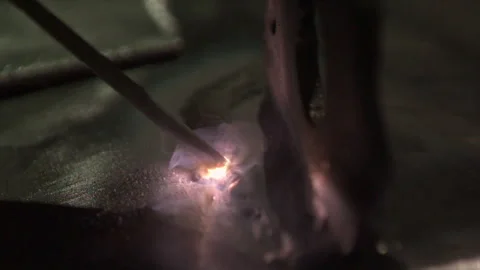 Close up macro slow motion welding Stock Footage 154712290
