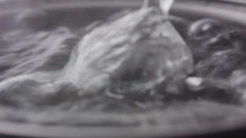 Close up macro of surface boiling water Stock Footage 274231307