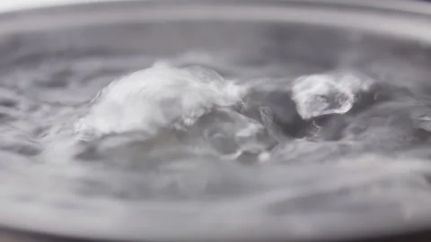 Close up macro of surface boiling water Stock Footage 274231365