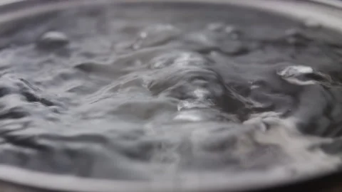Close up macro of surface boiling water Stock Footage 274233569
