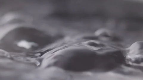 Close up macro of surface boiling water Stock Footage 274236480