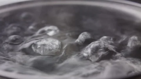 Close up macro of surface boiling water Stock Footage 274237789