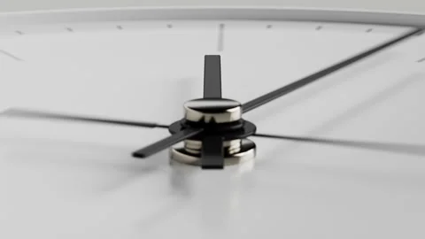 Close-up macro time-lapse of minimalist classic black wall clock Stock Footage 314001561