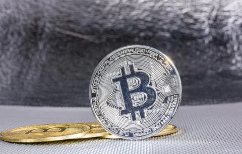 Close up macro view of bit coins Stock Photos