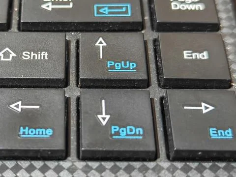 Close up macro view of a black laptop keyboard Stock Photos