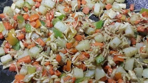 Close up macro view of mixed vegetables for background use . Food background  Foto stock