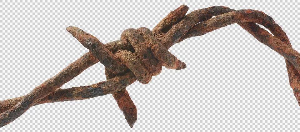 Close-up macro view of rusty barbed wire Stock Photos