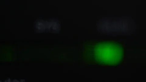 Close-up macro of Wi-Fi wireless internet router indicator lights Stock Footage 120209879